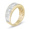 Thumbnail Image 2 of Men's 1.00 CT. T.W. Diamond Seven Stone Wedding Band in 14K Two-Tone Gold