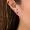 Thumbnail Image 2 of Emerald-Cut Amethyst Solitaire Stud Earrings in 14K Gold
