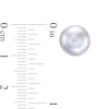 Thumbnail Image 2 of 10.0-11.0mm Button Dyed Grey Cultured Freshwater Pearl Stud Earrings in Sterling Silver