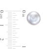 Thumbnail Image 3 of 10.0-11.0mm Button Dyed Grey Freshwater Cultured Pearl Stud Earrings in Sterling Silver
