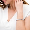 Thumbnail Image 2 of 8.5-9.5mm Dyed Grey Freshwater Cultured Pearl Strand Bracelet with Sterling Silver Clasp-7.5"