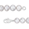 Thumbnail Image 2 of 8.5-9.5mm Dyed Grey Cultured Freshwater Pearl Strand Bracelet with Sterling Silver Clasp - 7.5"