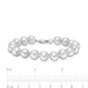 Thumbnail Image 4 of 8.5-9.5mm Dyed Grey Freshwater Cultured Pearl Strand Bracelet with Sterling Silver Clasp-7.5"