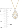 5.0-5.5mm Freshwater Cultured Pearl and White Topaz Double Teardrop Pendant in 10K Gold
