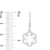 Thumbnail Image 3 of 6.5-7.0mm Button Freshwater Cultured Pearl and Lab-Created White Sapphire Flower Drop Earrings in Sterling Silver