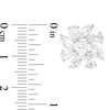 4.0mm Cushion-Cut, Marquise and Pear-Shaped Lab-Created White Sapphire Flower Stud Earrings in Sterling Silver
