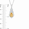 Thumbnail Image 2 of Pear-Shaped Citrine and Lab-Created White Sapphire Interwoven Drop Pendant in Sterling Silver