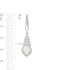 Pear-Shaped Lab-Created Opal and White Sapphire Interwoven Drop Earrings in Sterling Silver