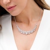 Thumbnail Image 2 of Marquise-Cut, Pear-Shaped and Round Lab-Created White Sapphire Necklace in Sterling Silver