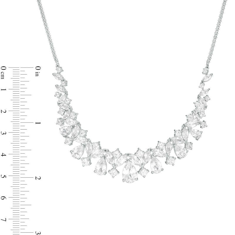 Marquise-Cut, Pear-Shaped and Round Lab-Created White Sapphire Necklace in Sterling Silver