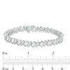 Thumbnail Image 4 of Slanted Baguette-Cut and Round Lab-Created White Sapphire Tennis Bracelet in Sterling Silver - 7.25"