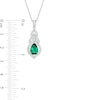 Thumbnail Image 2 of Pear-Shaped Lab-Created Emerald and White Sapphire Interwoven Drop Pendant in Sterling Silver
