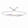 Lab-Created Multi-Colour Sapphire Infinity Bolo Bracelet in Sterling Silver - 9.5"