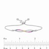 Lab-Created Multi-Colour Sapphire Infinity Bolo Bracelet in Sterling Silver - 9.5"