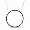Thumbnail Image 1 of Black Spinel Circle Necklace in Sterling Silver with 18K Rose Gold Plate