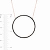 Thumbnail Image 3 of Black Spinel Circle Necklace in Sterling Silver with 18K Rose Gold Plate