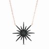 Thumbnail Image 1 of Black Spinel Sunburst Necklace in Sterling Silver with 18K Rose Gold Plate