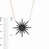 Thumbnail Image 3 of Black Spinel Sunburst Necklace in Sterling Silver with 18K Rose Gold Plate
