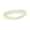 Thumbnail Image 0 of 0.25 CT. T.W. Baguette and Round Diamond Triple Row Anniversary Band in 10K Gold