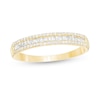 Thumbnail Image 1 of 0.25 CT. T.W. Baguette and Round Diamond Triple Row Anniversary Band in 10K Gold