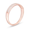 Thumbnail Image 2 of 0.25 CT. T.W. Baguette and Round Diamond Triple Row Anniversary Band in 10K Rose Gold