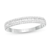 Thumbnail Image 0 of 0.25 CT. T.W. Baguette and Round Diamond Triple Row Anniversary Band in 10K White Gold