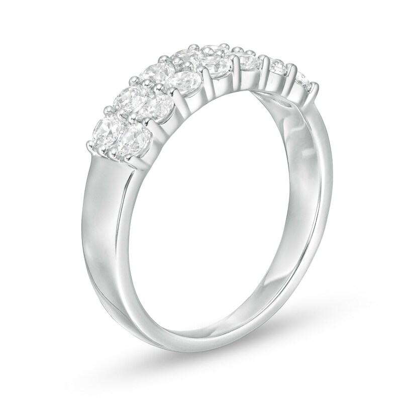 Main Image 3 of 1.00 CT. T.W. Diamond Double Row Anniversary Band in 14K White Gold