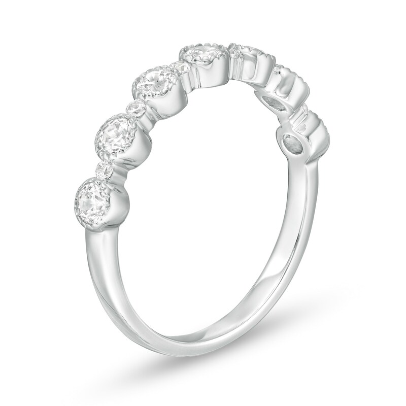 Main Image 3 of 0.45 CT. T.W. Diamond Vintage-Style Anniversary Band in 14K White Gold