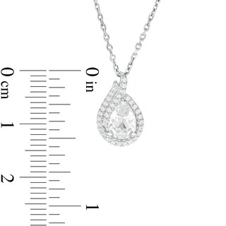Pear-Shaped Lab-Created White Sapphire Flame Pendant in Sterling Silver