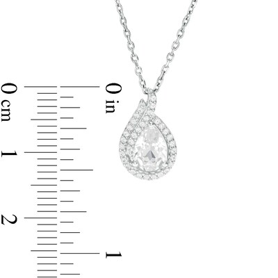 Pear-Shaped Lab-Created White Sapphire Flame Pendant in Sterling Silver