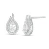 Thumbnail Image 0 of Pear-Shaped Lab-Created White Sapphire Flame Stud Earrings in Sterling Silver