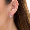 Thumbnail Image 1 of Pear-Shaped Lab-Created White Sapphire Flame Stud Earrings in Sterling Silver