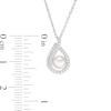 5.0mm Button Freshwater Cultured Pearl and Lab-Created White Sapphire Flame Pendant in Sterling Silver