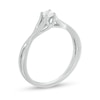 0.13 CT. Diamond Solitaire Crossover Shank Promise Ring in 10K White Gold