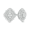 Thumbnail Image 0 of Marilyn Monroe™ Collection 0.58 CT. T.W. Oval Diamond Frame Starburst Stud Earrings in 10K White Gold