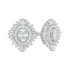 Thumbnail Image 1 of Marilyn Monroe™ Collection 0.58 CT. T.W. Oval Diamond Frame Starburst Stud Earrings in 10K White Gold