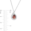 Thumbnail Image 2 of Pear-Shaped Garnet and Lab-Created White Sapphire Flame Pendant in Sterling Silver