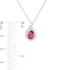 Thumbnail Image 2 of Pear-Shaped Lab-Created Ruby and White Sapphire Flame Pendant in Sterling Silver