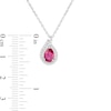 Pear-Shaped Lab-Created Ruby and White Sapphire Flame Pendant in Sterling Silver