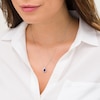 Thumbnail Image 2 of Pear-Shaped Lab-Created Blue and White Sapphire Flame Pendant in Sterling Silver