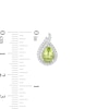 Thumbnail Image 2 of Pear-Shaped Peridot and Lab-Created White Sapphire Flame Stud Earrings in Sterling Silver