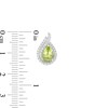 Thumbnail Image 2 of Pear-Shaped Peridot and Lab-Created White Sapphire Flame Stud Earrings in Sterling Silver