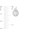 Thumbnail Image 2 of Pear-Shaped Aquamarine and Lab-Created White Sapphire Flame Stud Earrings in Sterling Silver