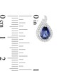 Thumbnail Image 3 of Pear-Shaped Lab-Created Blue and White Sapphire Flame Stud Earrings in Sterling Silver