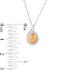 Thumbnail Image 2 of Pear-Shaped Citrine and Lab-Created White Sapphire Flame Pendant in Sterling Silver