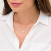 Pear-Shaped Lab-Created Opal and White Sapphire Flame Pendant in Sterling Silver