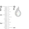 Pear-Shaped Lab-Created Opal and White Sapphire Flame Stud Earrings in Sterling Silver