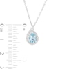 Thumbnail Image 2 of Pear-Shaped Swiss Blue Topaz and Lab-Created White Sapphire Flame Pendant in Sterling Silver