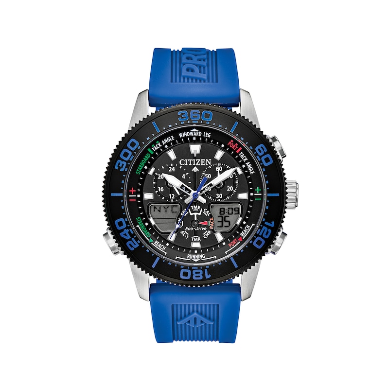 Main Image 1 of Men's Citizen Eco-Drive® Promaster Sailhawk Chronograph Strap Watch with Black Dial (Model: JR4068-01E)