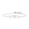 Diamond Accent "MOM" Heart Bolo Bracelet in Sterling Silver - 8.25"